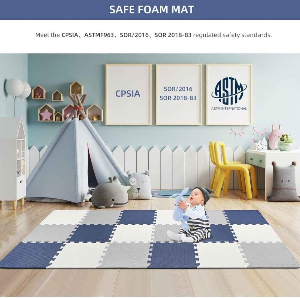 Baby Play Mat, 0.39" Thin 18 pcs Puzzle - photo 5