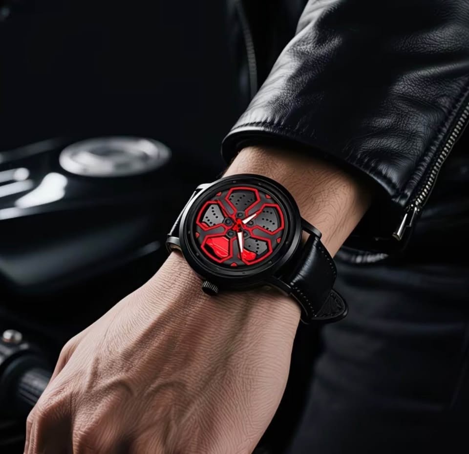 VA VA VOOM Men's PU Leather Watch - Racing Wheel Dial - photo 2