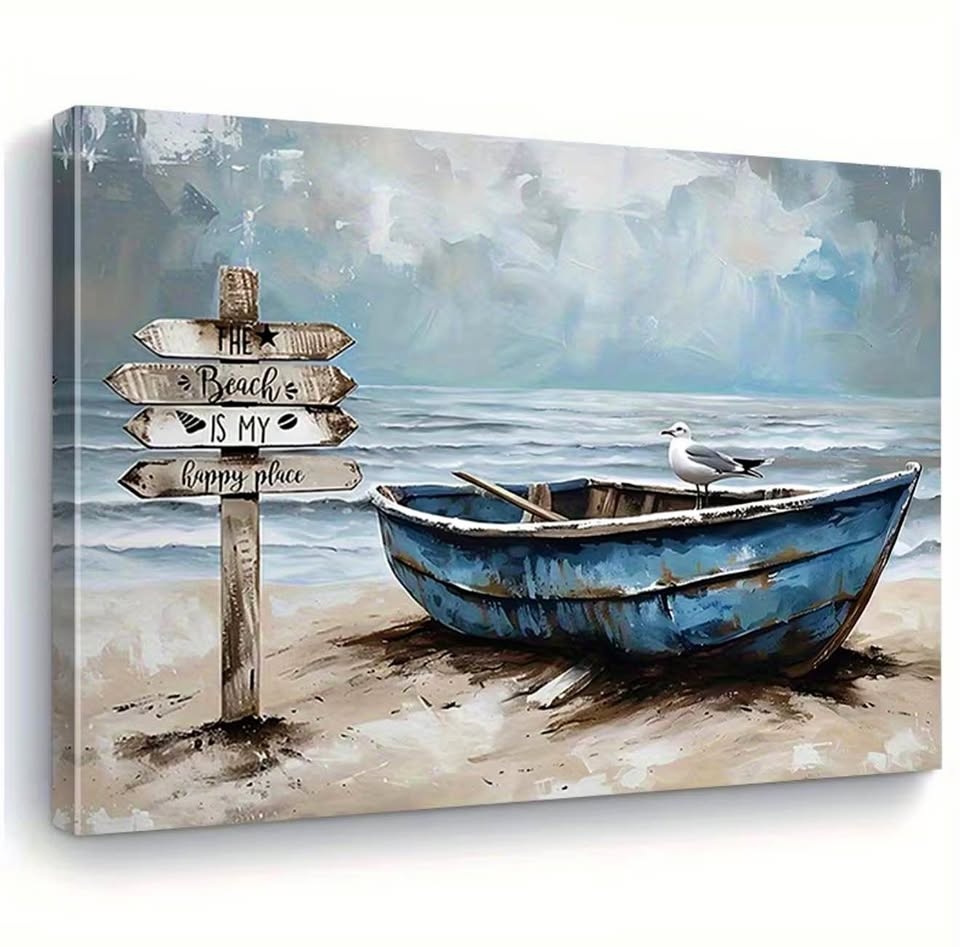 Coastal Canvas Wall Art - Beach Scene