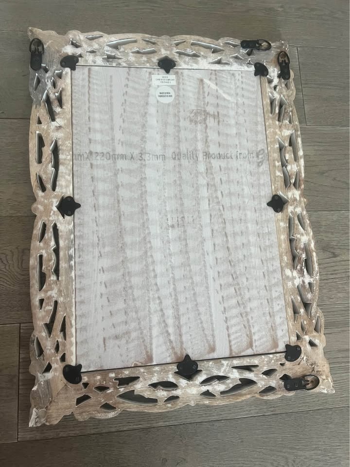 White Wooden Wall Mirror - photo 3