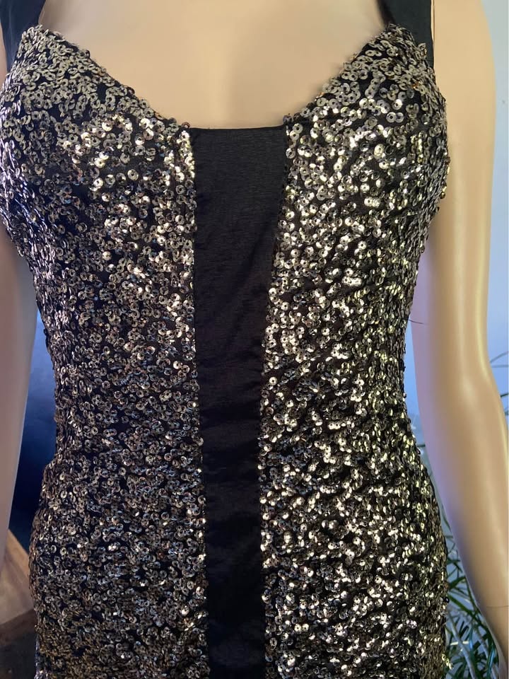 NWT Jessica McClintock Black Sequin Cocktail Dress Size 4 (104) - photo 4
