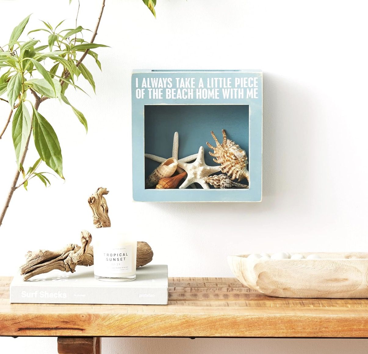 Seashell Wooden Glass Display Holder - Coastal Decor - photo 2