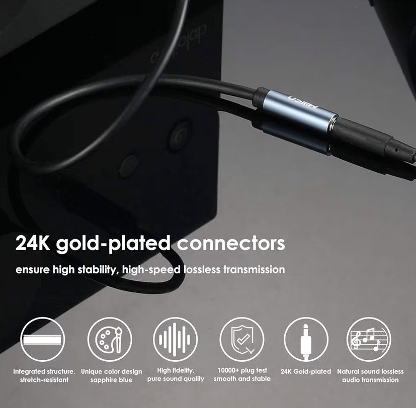 3.5mm Audio Cable (6.6 Ft) Male to Male Stereo AUX Cable - Blue - photo 2