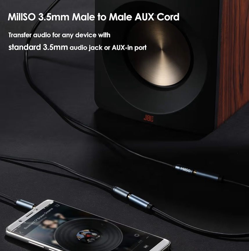 3.5mm Audio Cable (6.6 Ft) Male to Male Stereo AUX Cable - Blue - photo 3
