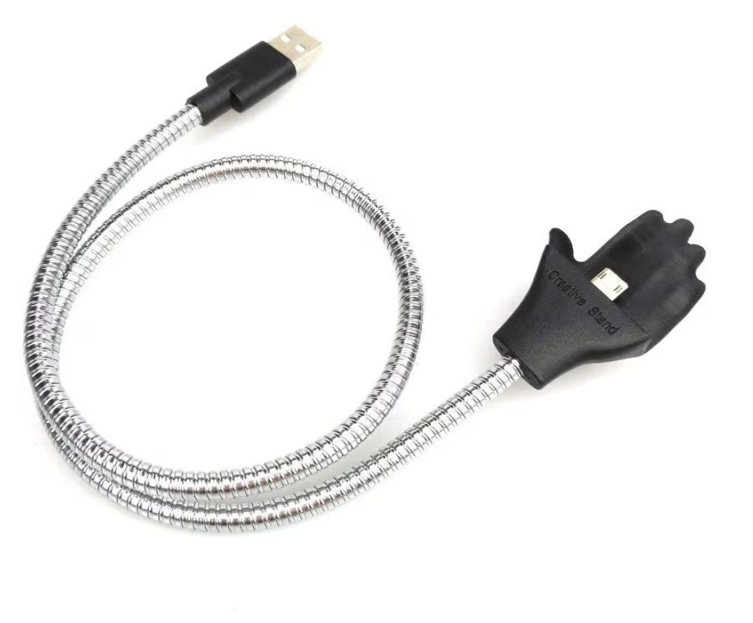 Flexible Stand Metal Micro USB Charging Cable Car Dock for iPhon