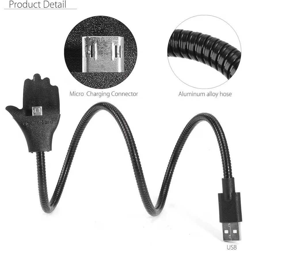 Flexible Stand Metal Micro USB Charging Cable Car Dock for iPhon - photo 2