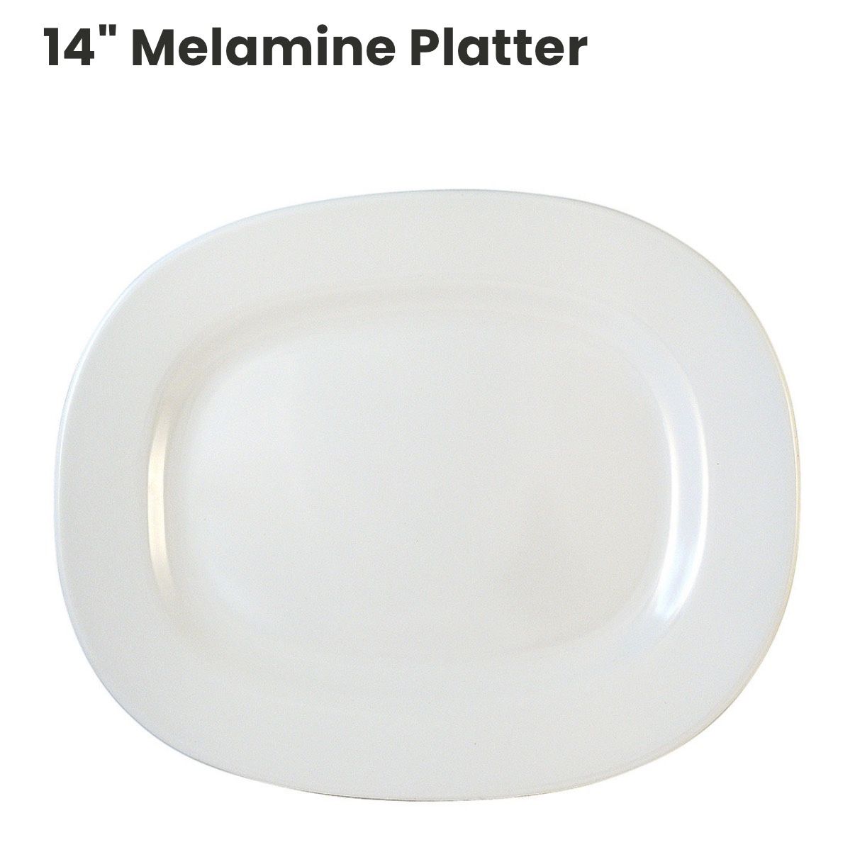 14" Melamine Platter - Hutzler - White