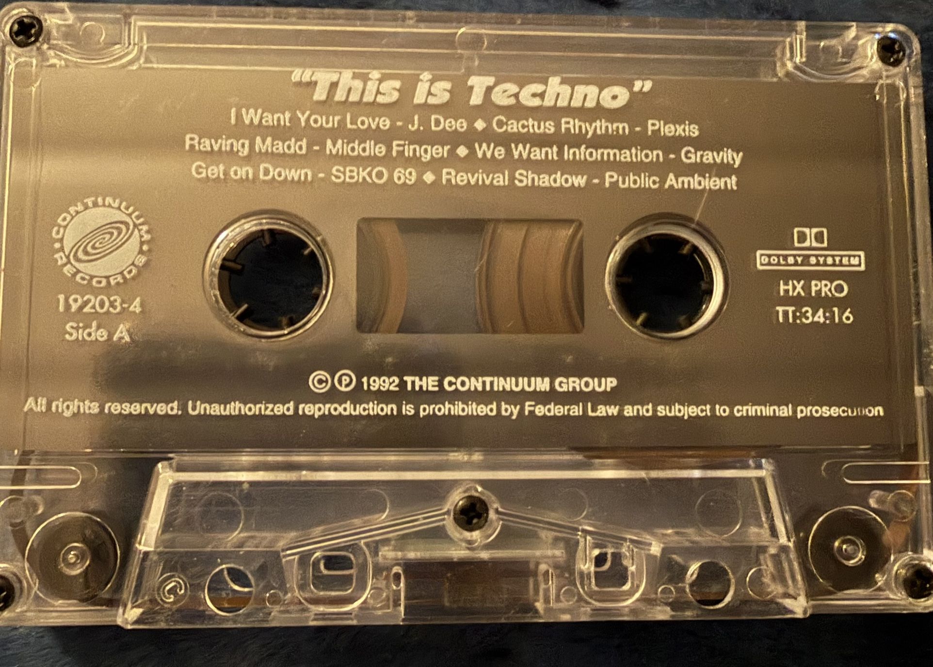 1992 This Is Techno Volume 2 Cassette Tape - photo 4
