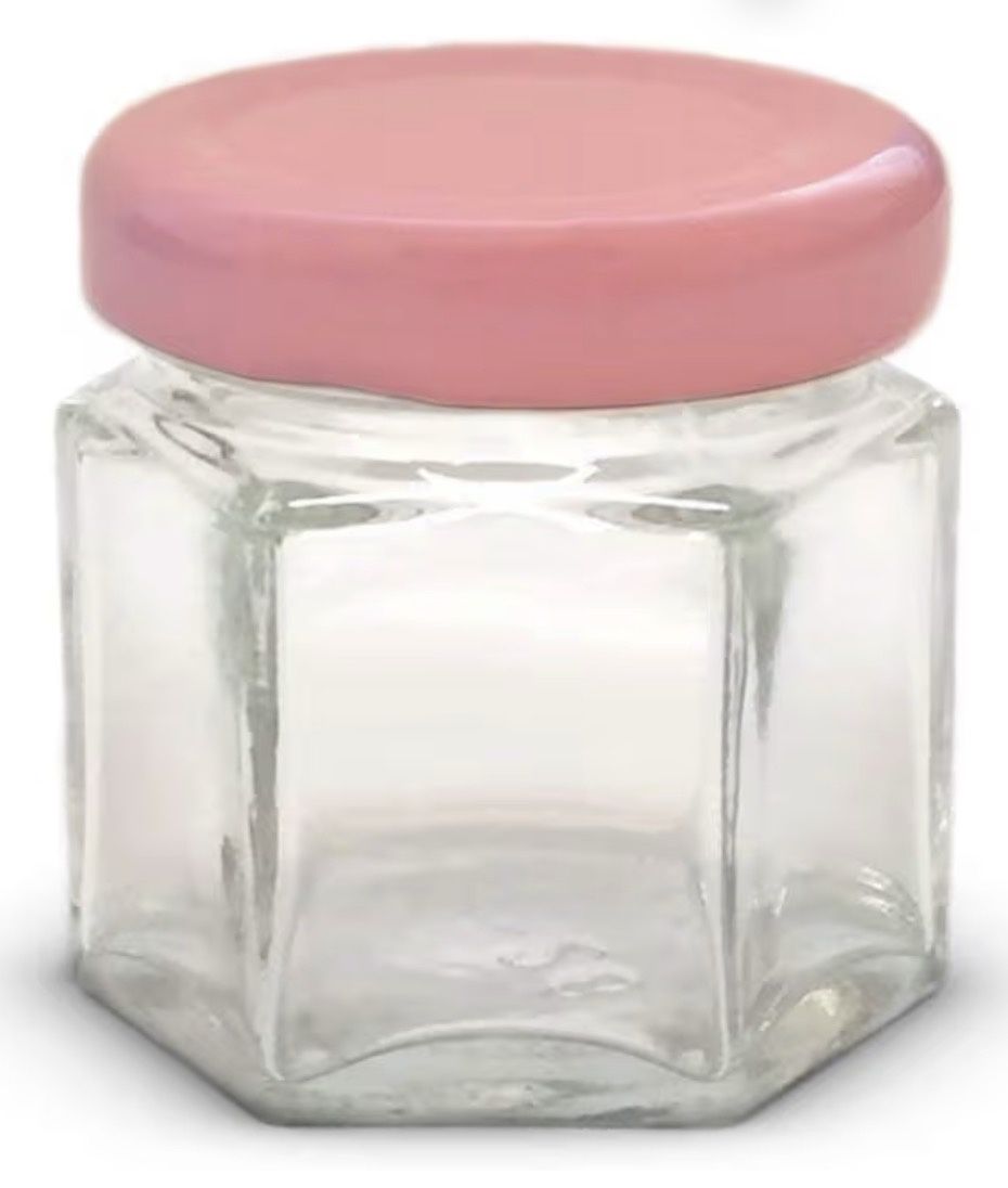 1.5 oz Hexagon Mini Glass Jars w/ Pink Lids (5 for $5) - photo 3