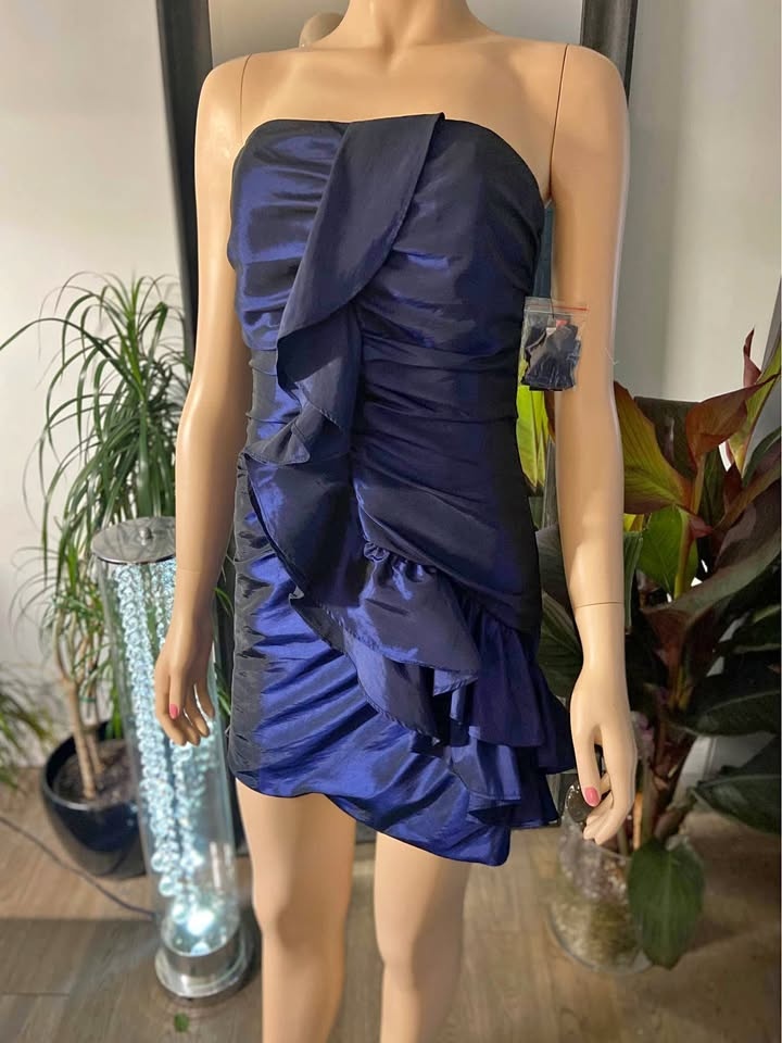 NWT Laundry Blue Ruffled Front Convertible Dress 2, 4, 8, 10