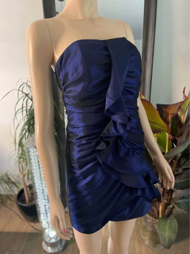 NWT Laundry Blue Ruffled Front Convertible Dress 2, 4, 8, 10 - photo 3