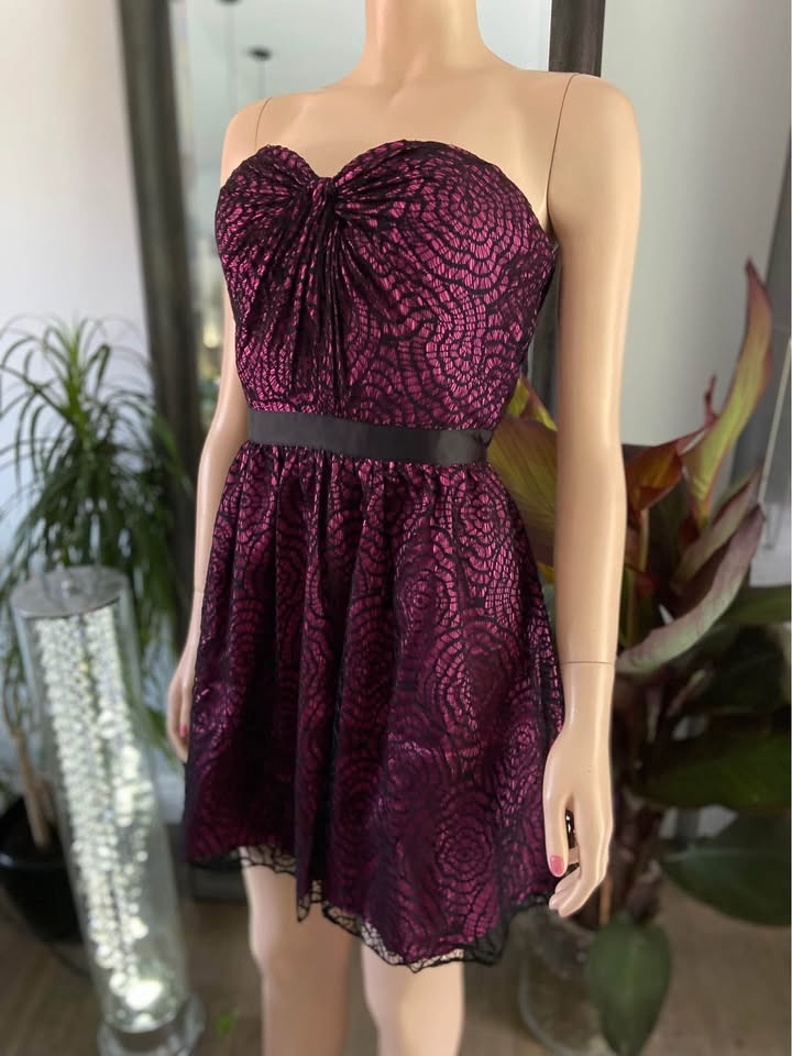 NWT Aqua Pink Nylon Lace Strapless Dress Size 10 (915) - photo 2