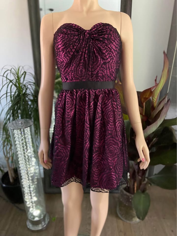NWT Aqua Pink Nylon Lace Strapless Dress Size 10 (915) - photo 3