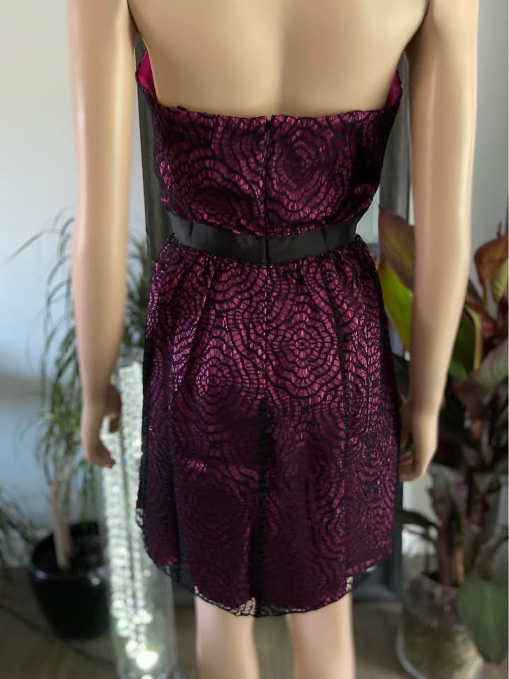 NWT Aqua Pink Nylon Lace Strapless Dress Size 10 (915) - photo 4