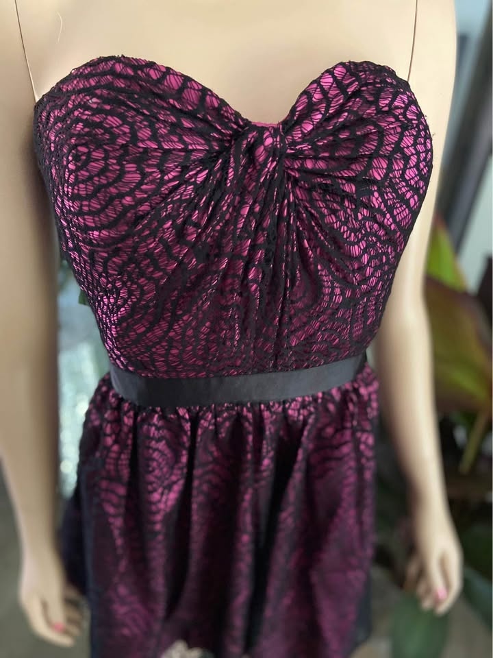 NWT Aqua Pink Nylon Lace Strapless Dress Size 10 (915) - photo 5