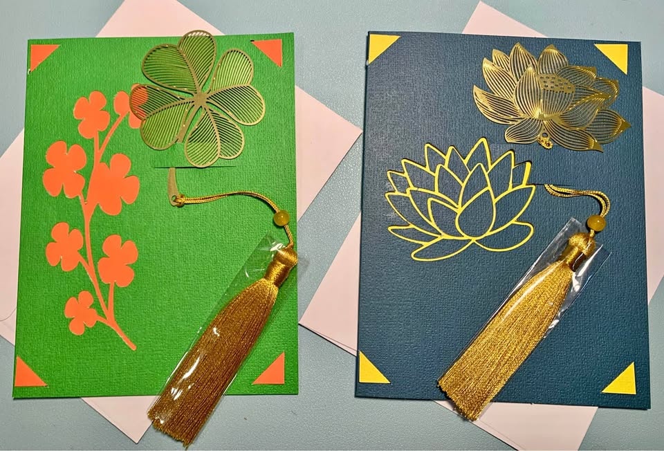 Cards with Metal Bookmarks