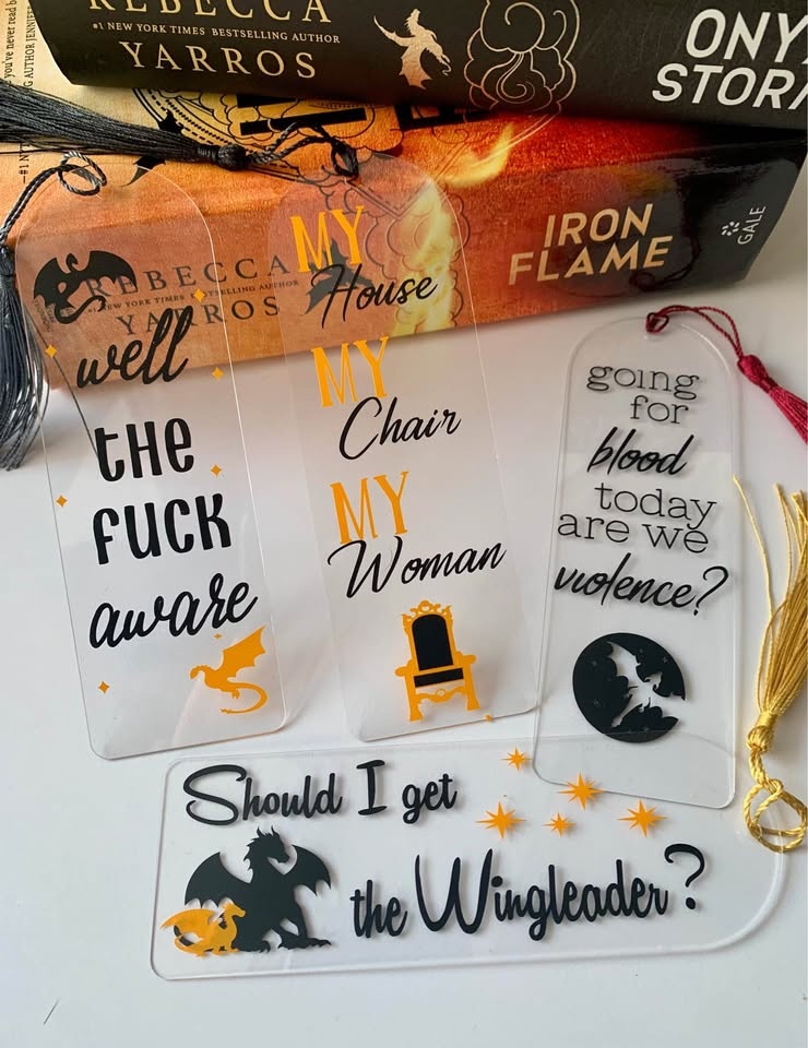 Bookmarks - Flowers, Fourth Wing, Throne of Glass - photo 2