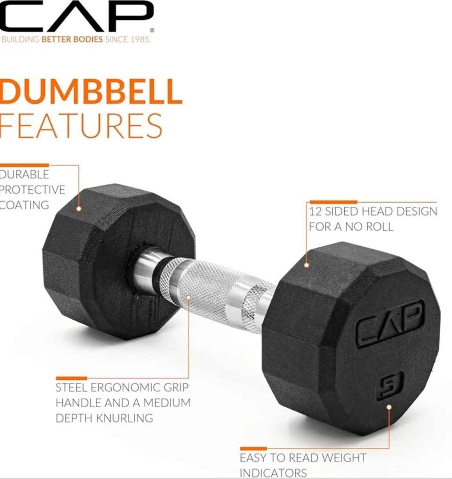 New 5 LB Coated 12-Sided Dumbbell - photo 3