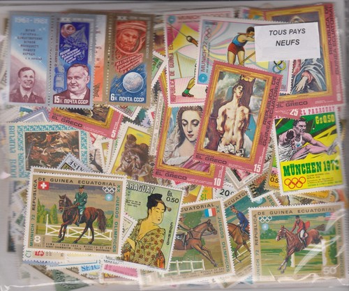 1000 Worldwide Mint Stamps - Large & Small Collection