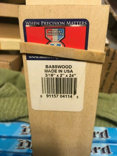 Midwest Basswood Wood 3/16 x 2 x 24in (1)pc.