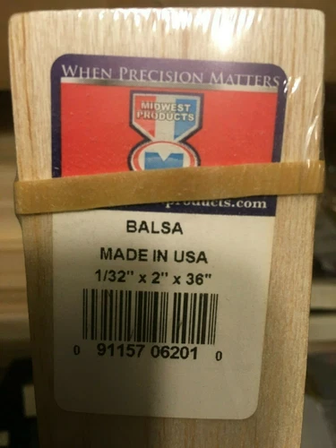 Balsa Wood 1/32 X 2 X 36 (1) pc