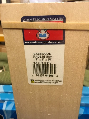 Midwest Basswood wood 1/4 x 3 x 24in (1)pc.