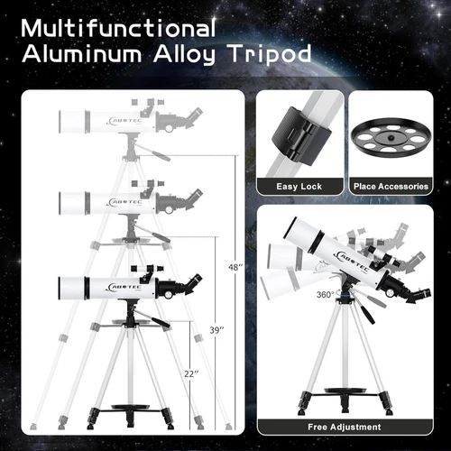 ABOTEC Telescope, 80mm Aperture Telescopes for Adults & Kids - photo 3