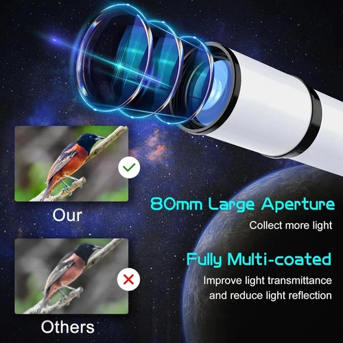 ABOTEC Telescope, 80mm Aperture Telescopes for Adults & Kids - photo 4