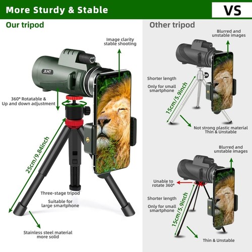 40X60 High Power Monocular Telescope w/ Adapter & Tripod - photo 5