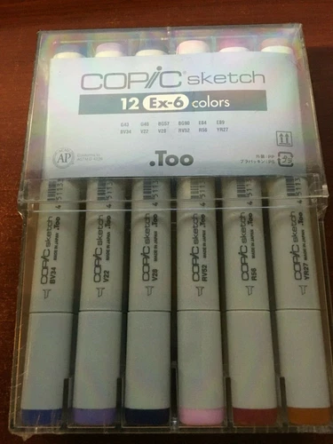 Copic Markers 12-Piece Sketch EX-6 Colors Set