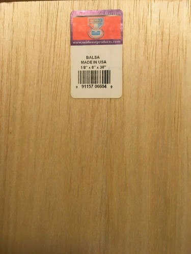 Midwest Balsa Wood 1/8 X 6 X 36in (1)pc