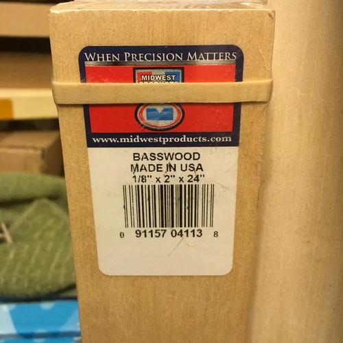 Midwest Basswood Wood 1/8" x 2" x 24"