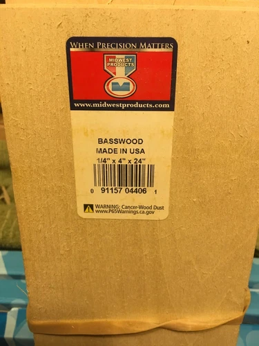Midwest Basswood Wood 1/4" x 4" x 24"