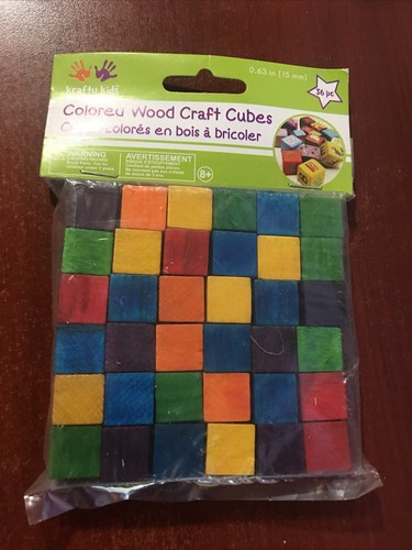 Multicraft Imports CW301 Multicolor-Craftwood 5/8 Cubes