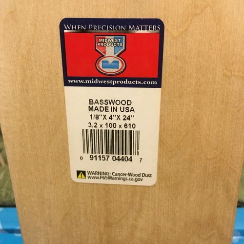 Midwest Basswood Wood 1/8" x 4" x 24"
