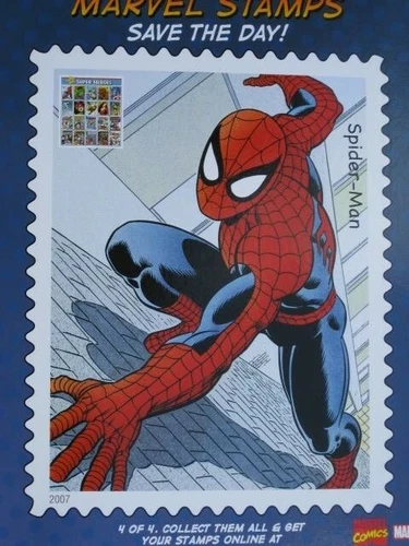 2007 USPS Marvel Stamps Save the Day Complete Set