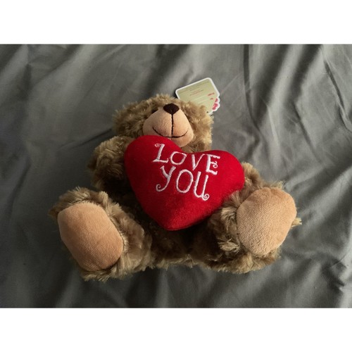 Medium Brown Teddy Bear Holding "Love You" Heart - photo 4