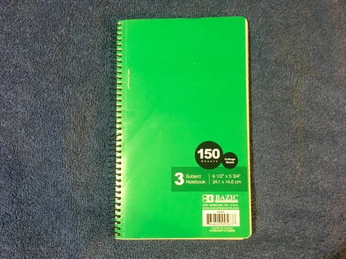 Bazic College Ruled 3-Subject Spiral Notebook, 150 Ct. - photo 2