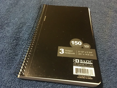 Bazic College Ruled 3-Subject Spiral Notebook, 150 Ct. - photo 5