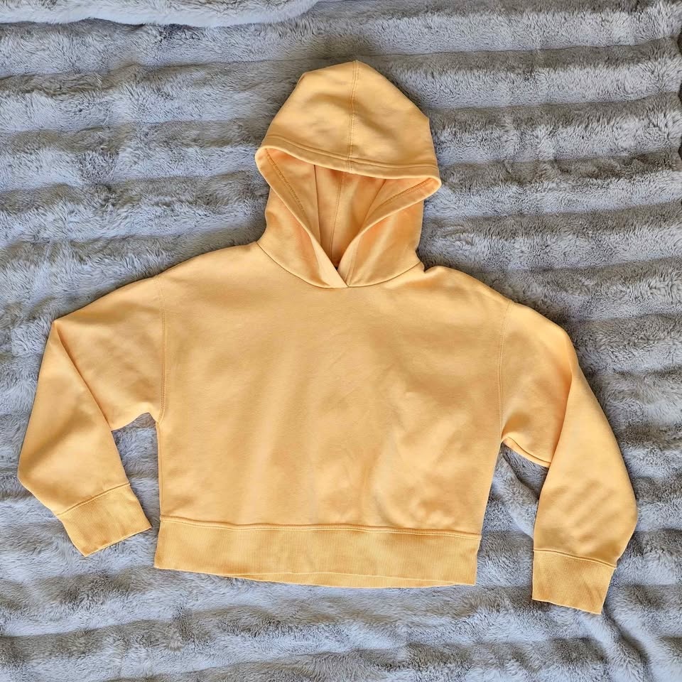 Zara Yellow Cropped Hoodie Size S