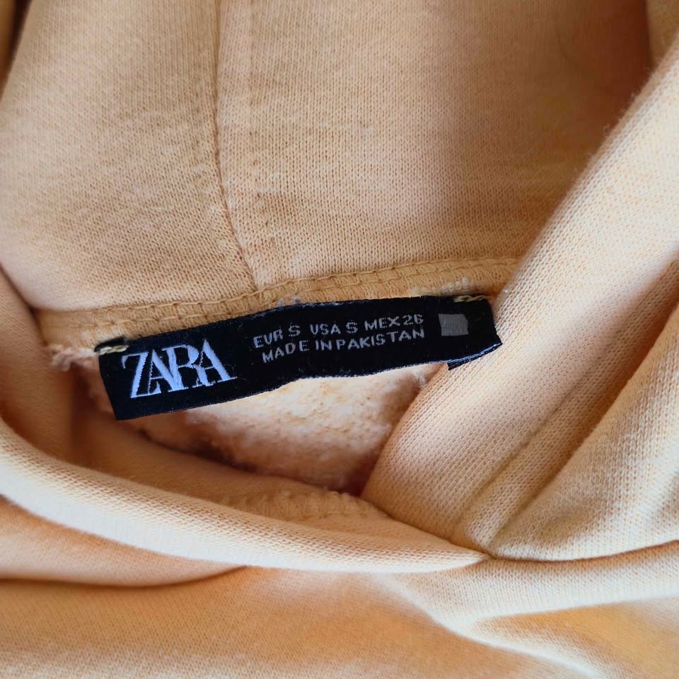 Zara Yellow Cropped Hoodie Size S - photo 4