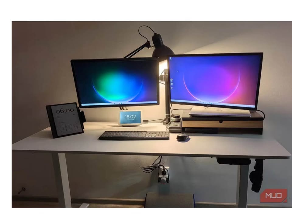 Standing Desk Large White Electronic Table - Moving Sale