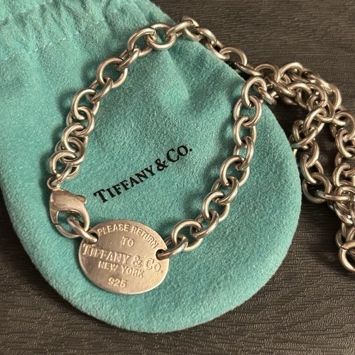 Vintage 925 "Please Return to Tiffany & Co." Oval Tag Necklace