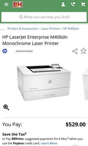 HP LaserJet Enterprise M406dn B/W Laser Printer - photo 4