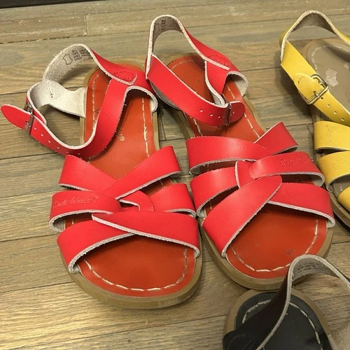 Salt Water US7 Lot of Three Pairs of Sandals Red Black Yellow Wo - photo 3
