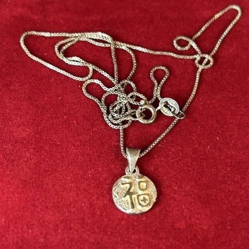 Sterling Silver 925 "Fu" Good Luck Pendant Necklace