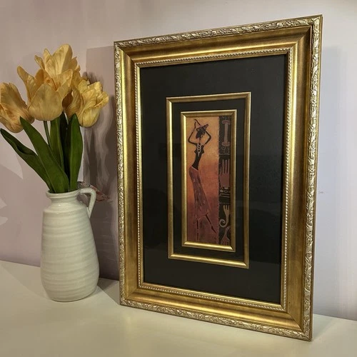 Dancing Black Girl Wall Art In Gold Frame
