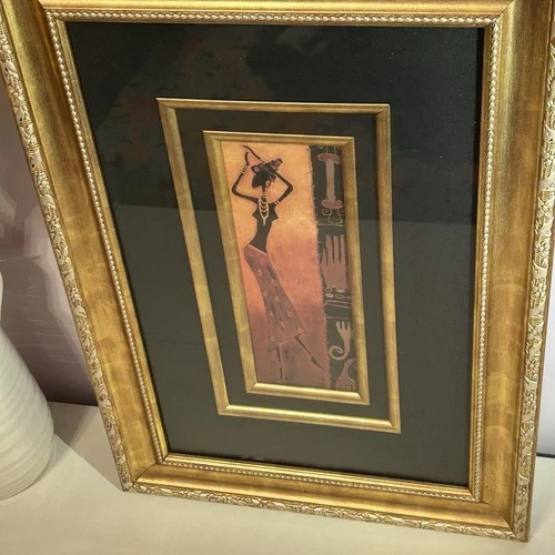 Dancing Black Girl Wall Art In Gold Frame - photo 2