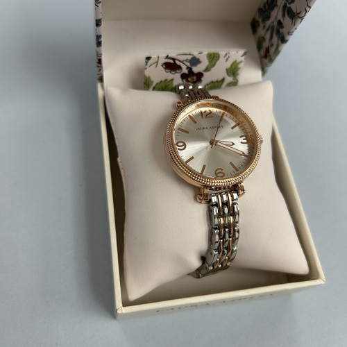 Laura Ashley Ladies Two Tone Rose Gold Silver Link Bracelet Watc - photo 2