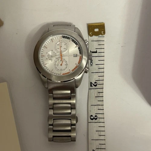 DKNY NY1282 Silver Tone Silver Dial Chronograph Mens Sport Watch - photo 3